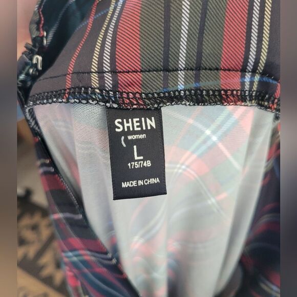 Plaid Tartan Maxi Skirt Red Green Christmas Preppy Uniform Victorian Retro L - Picture 7 of 7